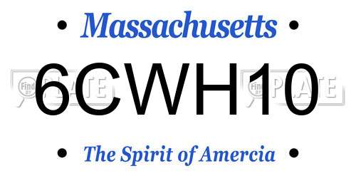 6CWH10 Massachusetts License Plate
