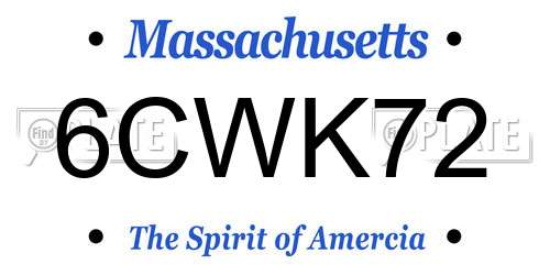 6CWK72 Massachusetts License Plate