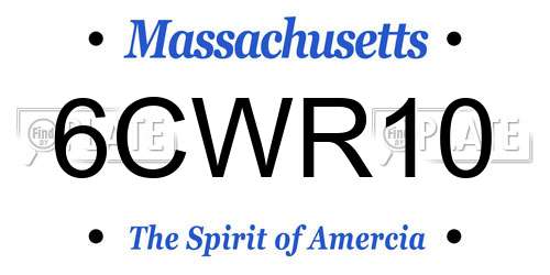 6CWR10 Massachusetts License Plate