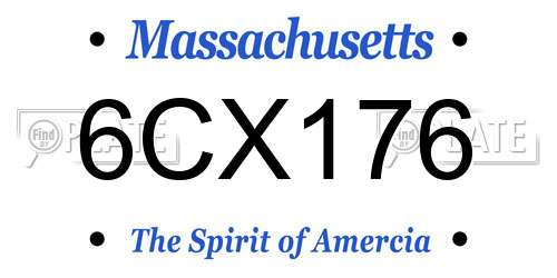 6CX176 Massachusetts License Plate