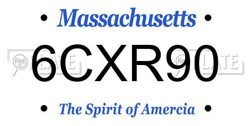 6CXR90 Massachusetts License Plate
