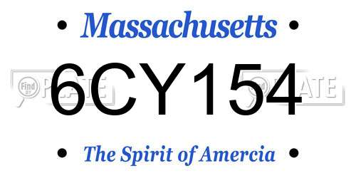 6CY154 Massachusetts License Plate