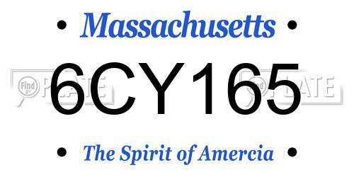 6CY165 Massachusetts License Plate
