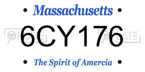 6CY176 Massachusetts License Plate