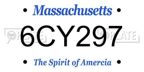 6CY297 Massachusetts License Plate