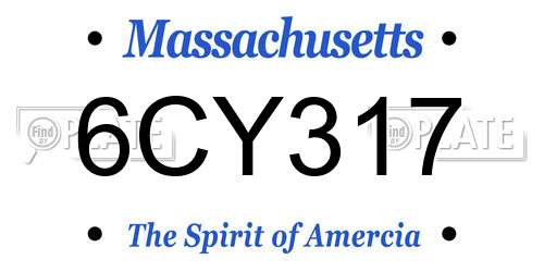 6CY317 Massachusetts License Plate