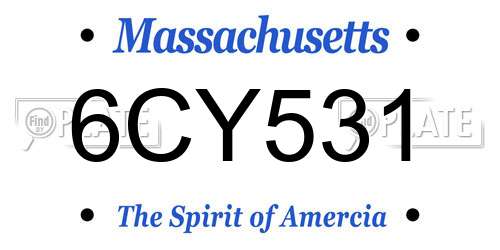 6CY531 Massachusetts License Plate