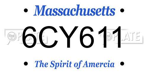 6CY611 Massachusetts License Plate