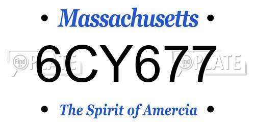 6CY677 Massachusetts License Plate