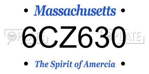 6CZ630 Massachusetts License Plate