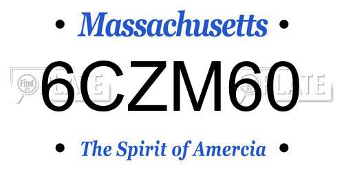 6CZM60 Massachusetts License Plate
