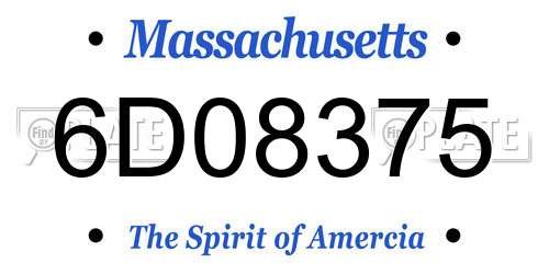 6D08375 Massachusetts License Plate