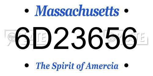 6D23656 Massachusetts License Plate