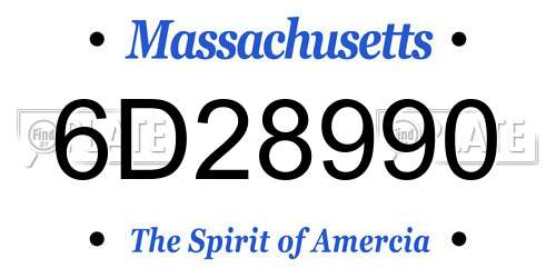 6D28990 Massachusetts License Plate