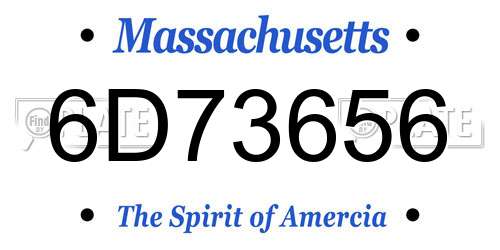 6D73656 Massachusetts License Plate