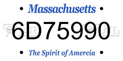 6D75990 Massachusetts License Plate