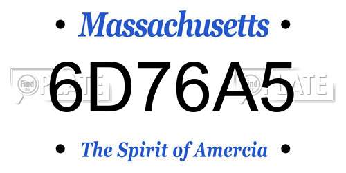6D76A5 Massachusetts License Plate