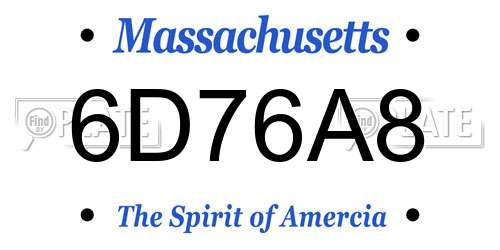 6D76A8 Massachusetts License Plate
