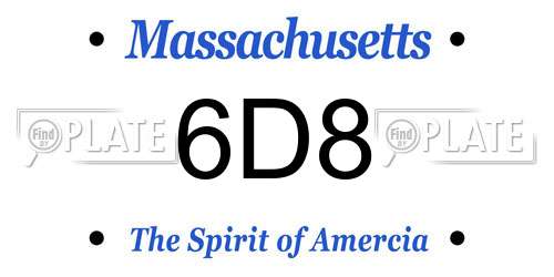 6D8 Massachusetts License Plate