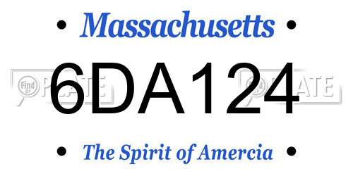 6DA124 Massachusetts License Plate
