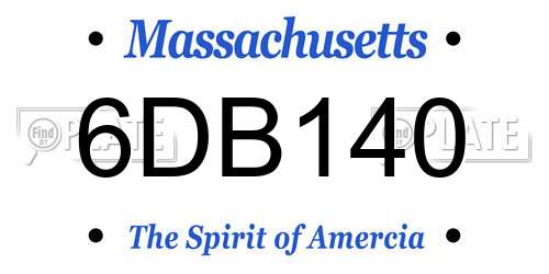 6DB140 Massachusetts License Plate