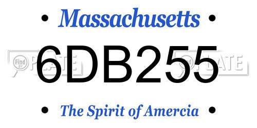 6DB255 Massachusetts License Plate