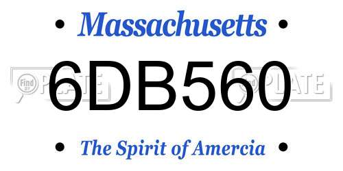 6DB560 Massachusetts License Plate