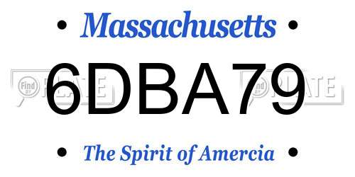 6DBA79 Massachusetts License Plate