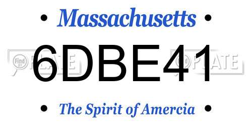 6DBE41 Massachusetts License Plate