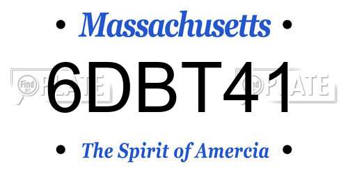 6DBT41 Massachusetts License Plate