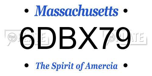 6DBX79 Massachusetts License Plate