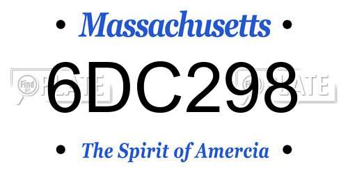 6DC298 Massachusetts License Plate