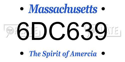 6DC639 Massachusetts License Plate
