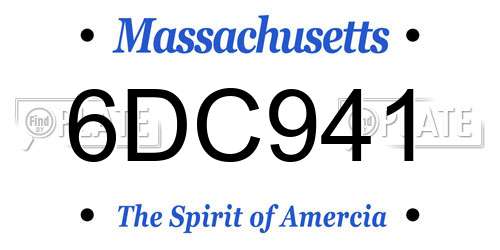 6DC941 Massachusetts License Plate