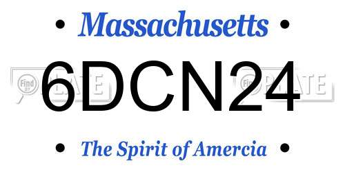 6DCN24 Massachusetts License Plate