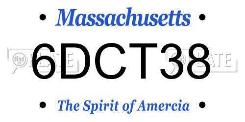 6DCT38 Massachusetts License Plate