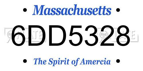 6DD5328 Massachusetts License Plate