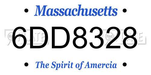 6DD8328 Massachusetts License Plate