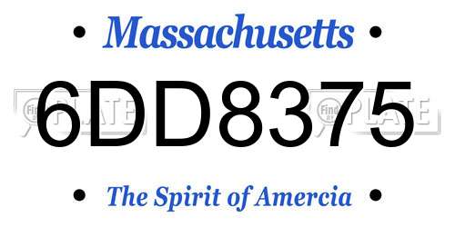 6DD8375 Massachusetts License Plate