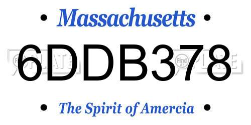 6DDB378 Massachusetts License Plate