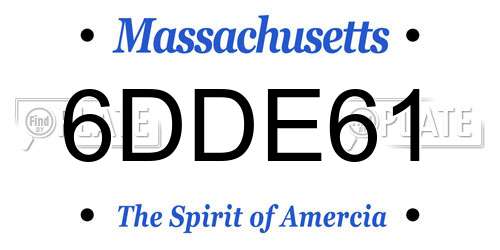 6DDE61 Massachusetts License Plate