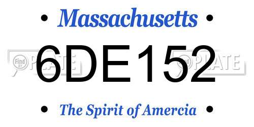 6DE152 Massachusetts License Plate