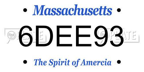 6DEE93 Massachusetts License Plate