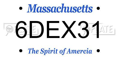 6DEX31 Massachusetts License Plate