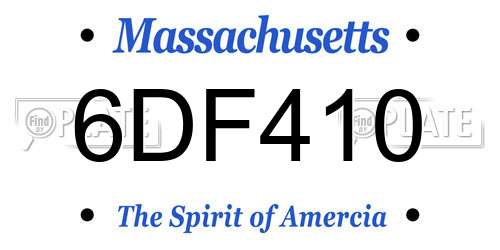 6DF410 Massachusetts License Plate