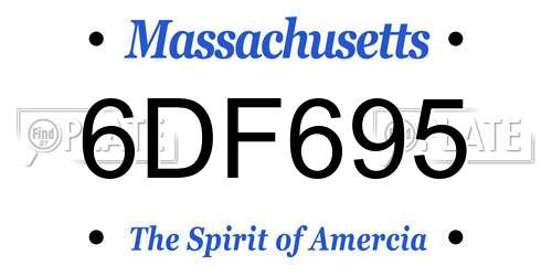 6DF695 Massachusetts License Plate