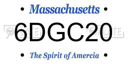 6DGC20 Massachusetts License Plate