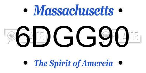 6DGG90 Massachusetts License Plate