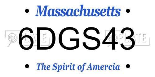 6DGS43 Massachusetts License Plate