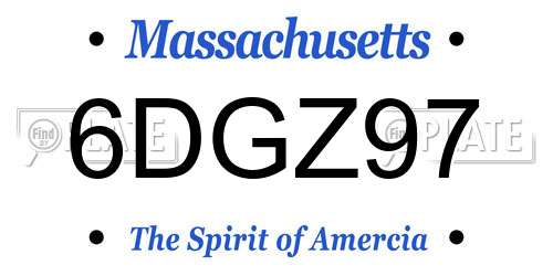 6DGZ97 Massachusetts License Plate